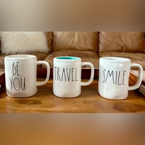 RAE DUNN Mugs Be You Travel Smile 3 Total